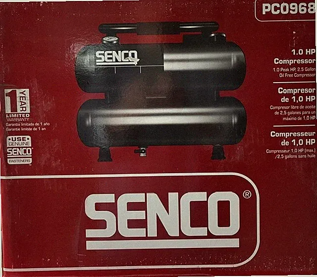 Senco PC0968 Twin Tank Air Compressor, Portable, 1.5 Horsepower 2.5 Gallon