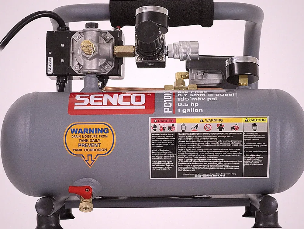 SENCO PC1010 1/2-Horsepower 1-Gallon Finish and Trim Hot Dog Air Compressor Port